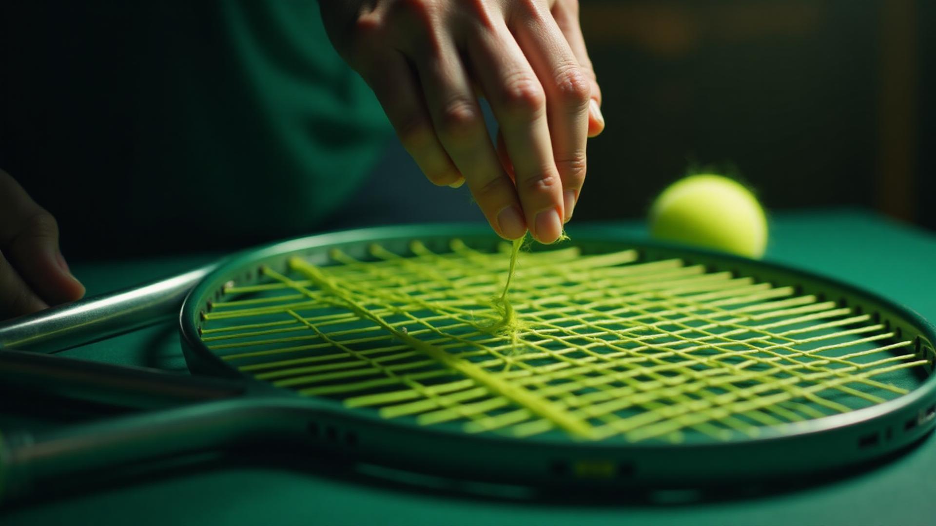 Professional tennis racket stringing